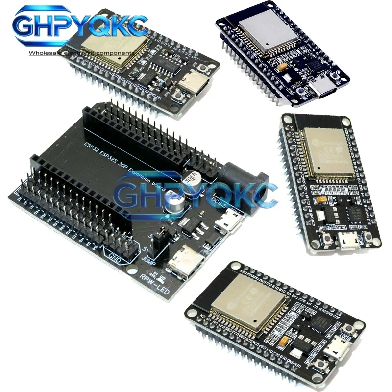 ESPWROOM32 Development Board TYPE-C USB CH340C WiFi+Bluetooth Ultra-Low Power Dual Core ESP32-DevKitC-32 ESP-32S Expansion Board