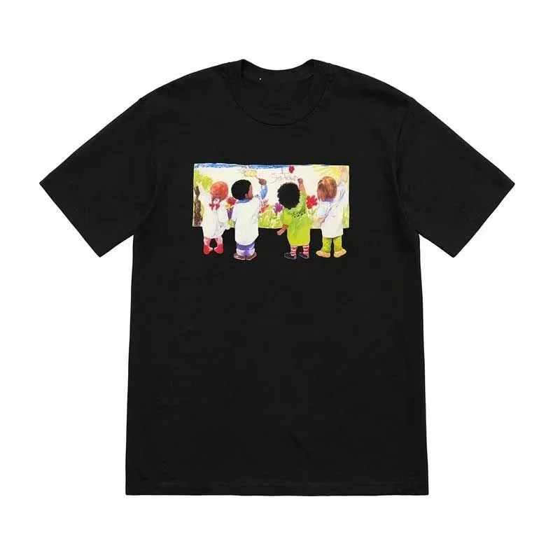 SP модная скульптура Купидона с принтом Murakami Takashi с коротким рукавом, библейская полоса из чистого хлопка, граффити, мужские и женские футболки