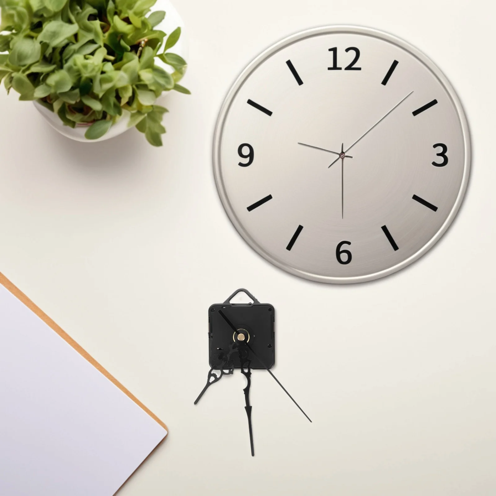 

Mute Silent Wall Clock Movement Kit 13mm Shaft 6mm Thread Durable Movement Set for DIY Repair Home Hotel School