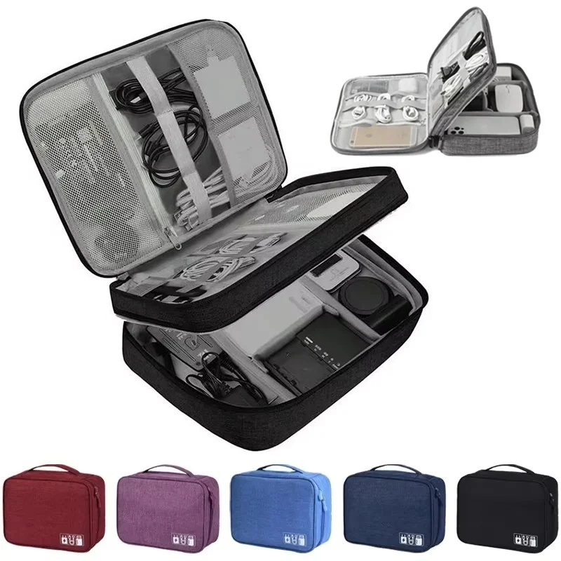 Kabelaufbewahrungstasche Wasserdichter Digitaler Elektronik-Organizer Tragbare USB-Datenkabel-Ladegerät-Stecker-Aufbewahrungstasche Reisekabel-Zubehör