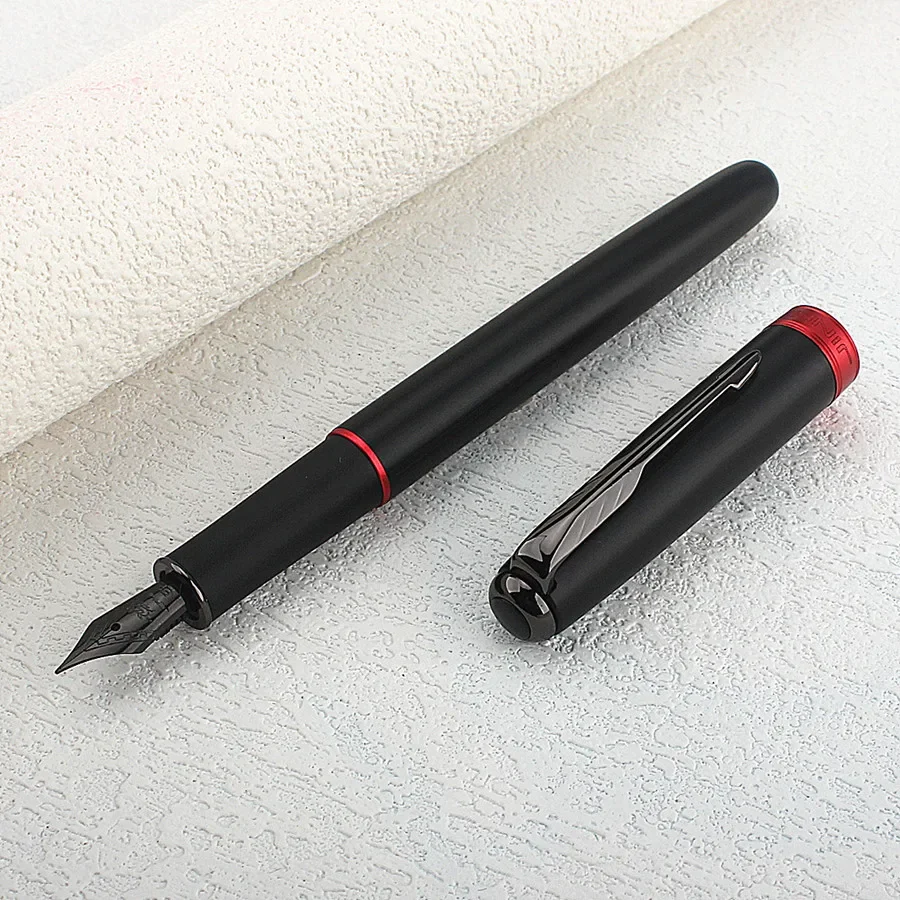 Jinhao 75 Fountain Pen #26 EF/F/M Nib, Black Extra Fine 0.4mm Office Writing Pen with Converter