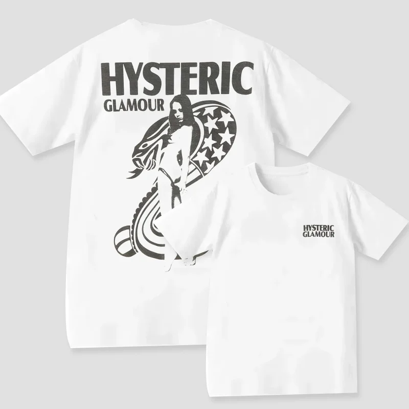 Hysterical Glamour Vintage Printed T-shirt Men Women Cotton Loose Casual Short Sleeve Tshirt Men's T-shirt Summer Men's Clothing