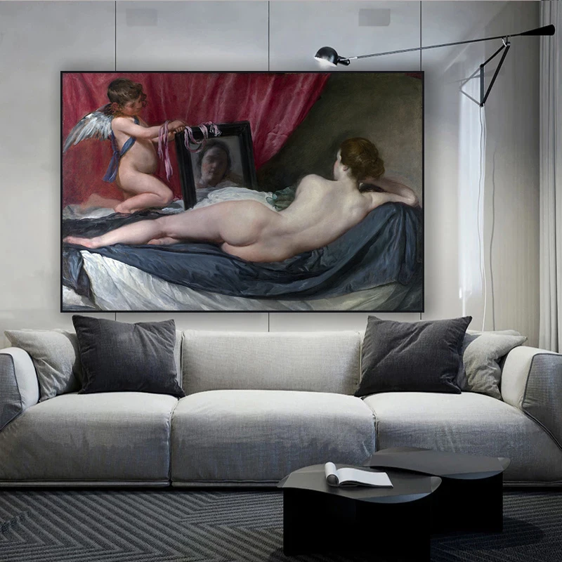

Venus in the Mirror Classical Famous Canvas Paintings On the Wall Art Posters and Prints for Living Room Home Decoration Cuadros