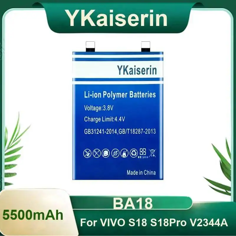 

Аккумулятор мобильного телефона для Vivo S18 S18pro V2344A, 5500 мАч, стабильный источник питания BA18
