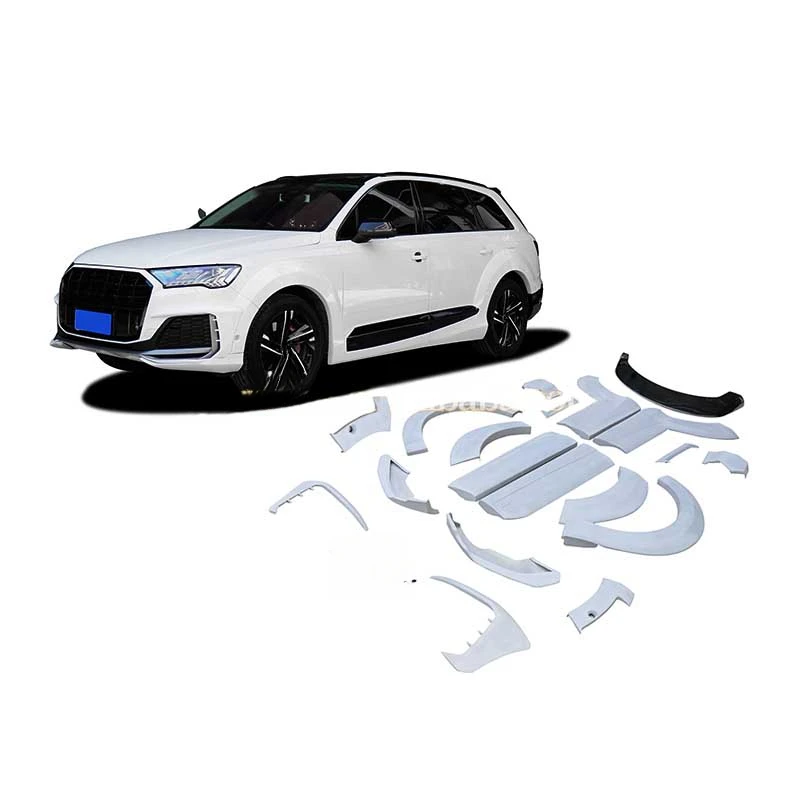 High Quality AT Style Fiberglass Wide Conversion Body Kit Fit For Front Canards Side Vent Side Skirt Wheel Eyebrow Rear Wing