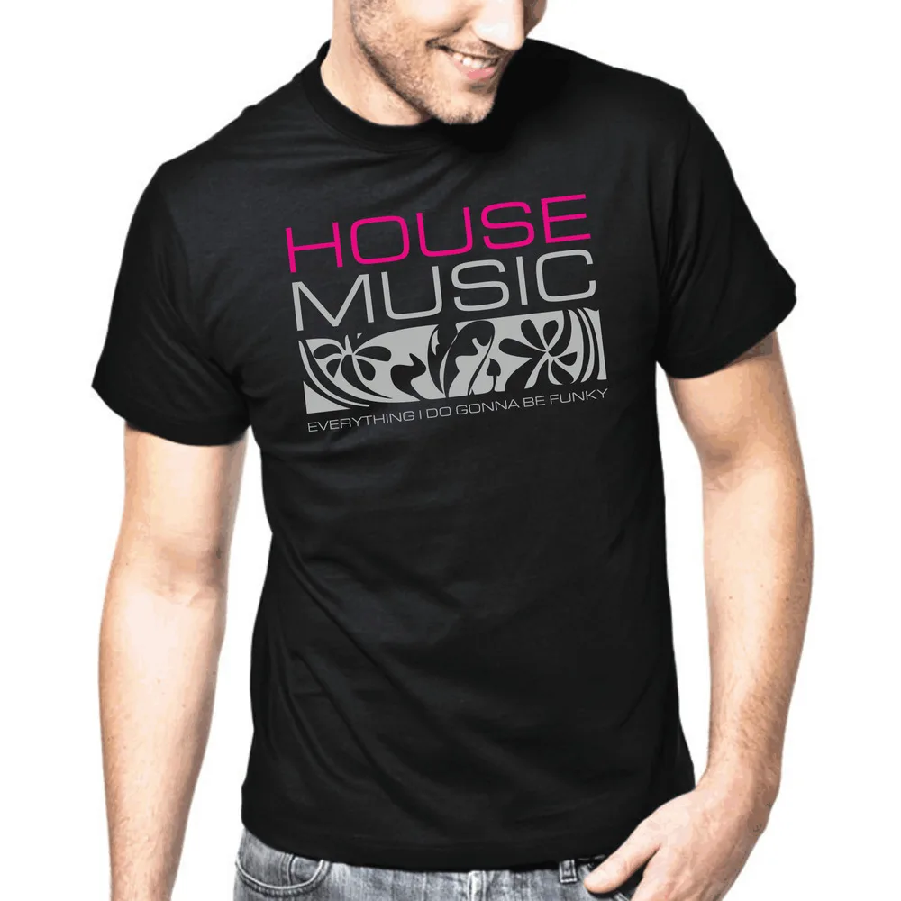 House Music Groove Groovy Funk Funky Club DJ Music Music T-Shirt For Men Clothing Women Short Sleeve Tees 100%Cotton