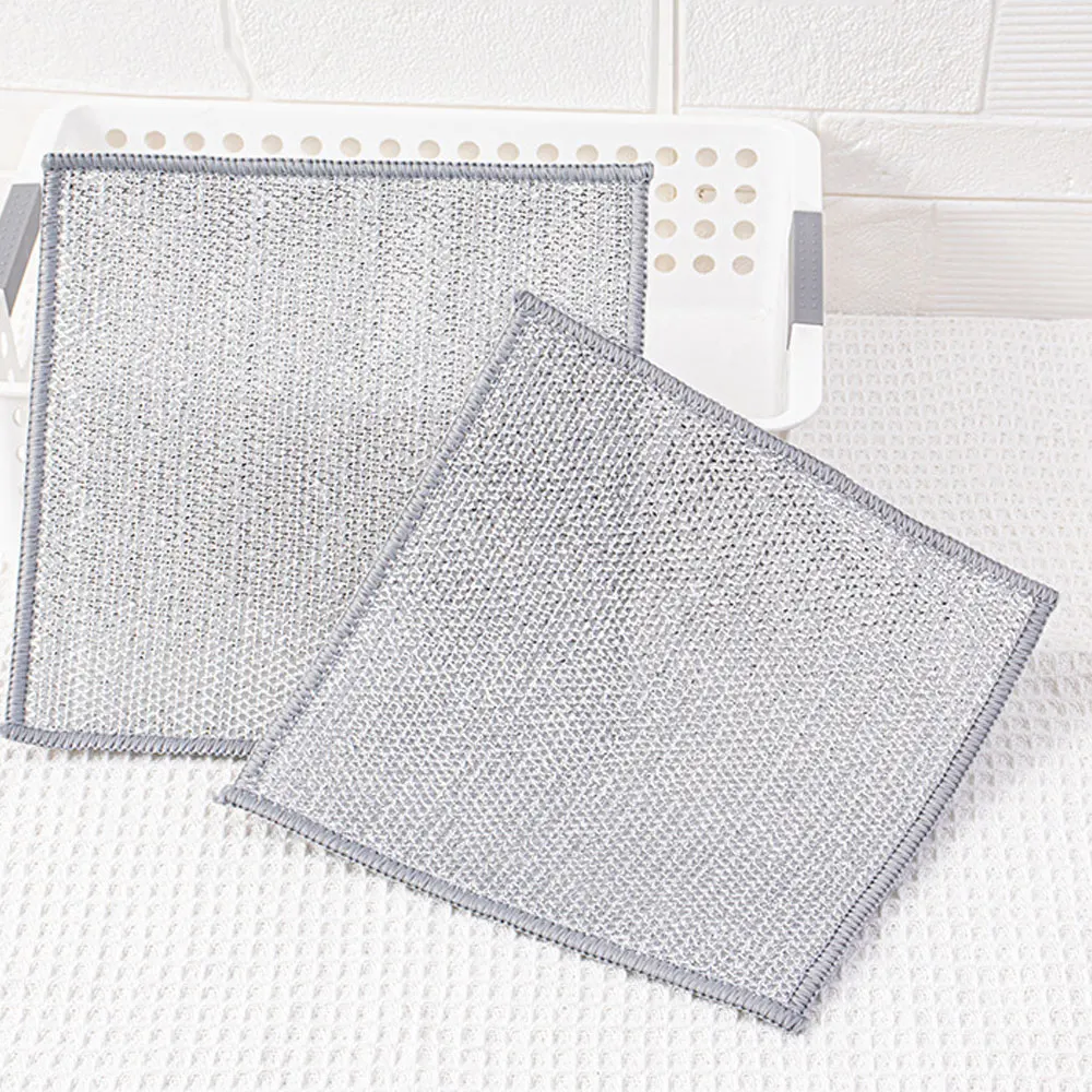 Rust Removal Cleaning Cloth Kitchen Magic Dishwashing Towel Metal Steel Wire Cleaning Rag Microwave Stove Clean Tools Dish Cloth