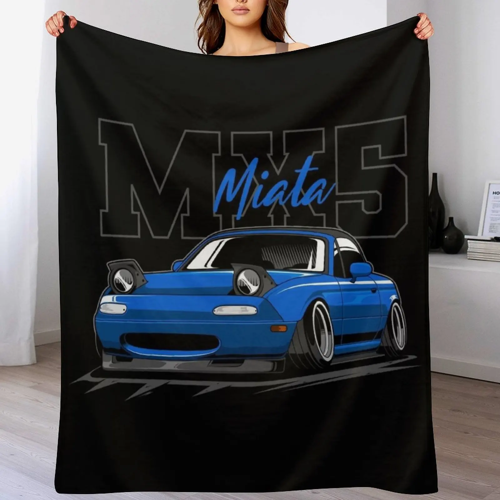 blue miata jdm car Throw Blanket Modern Design Soft Blanket for Home Decor