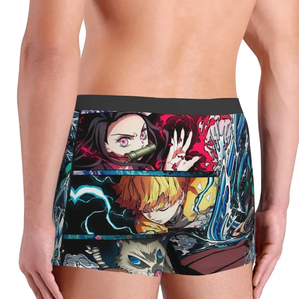 Kimetsu No Yaiba-Calzoncillos de Anime Demon Slayer para hombre, ropa interior de algodón, pantalones cortos cómodos, Calzoncillos Bóxer