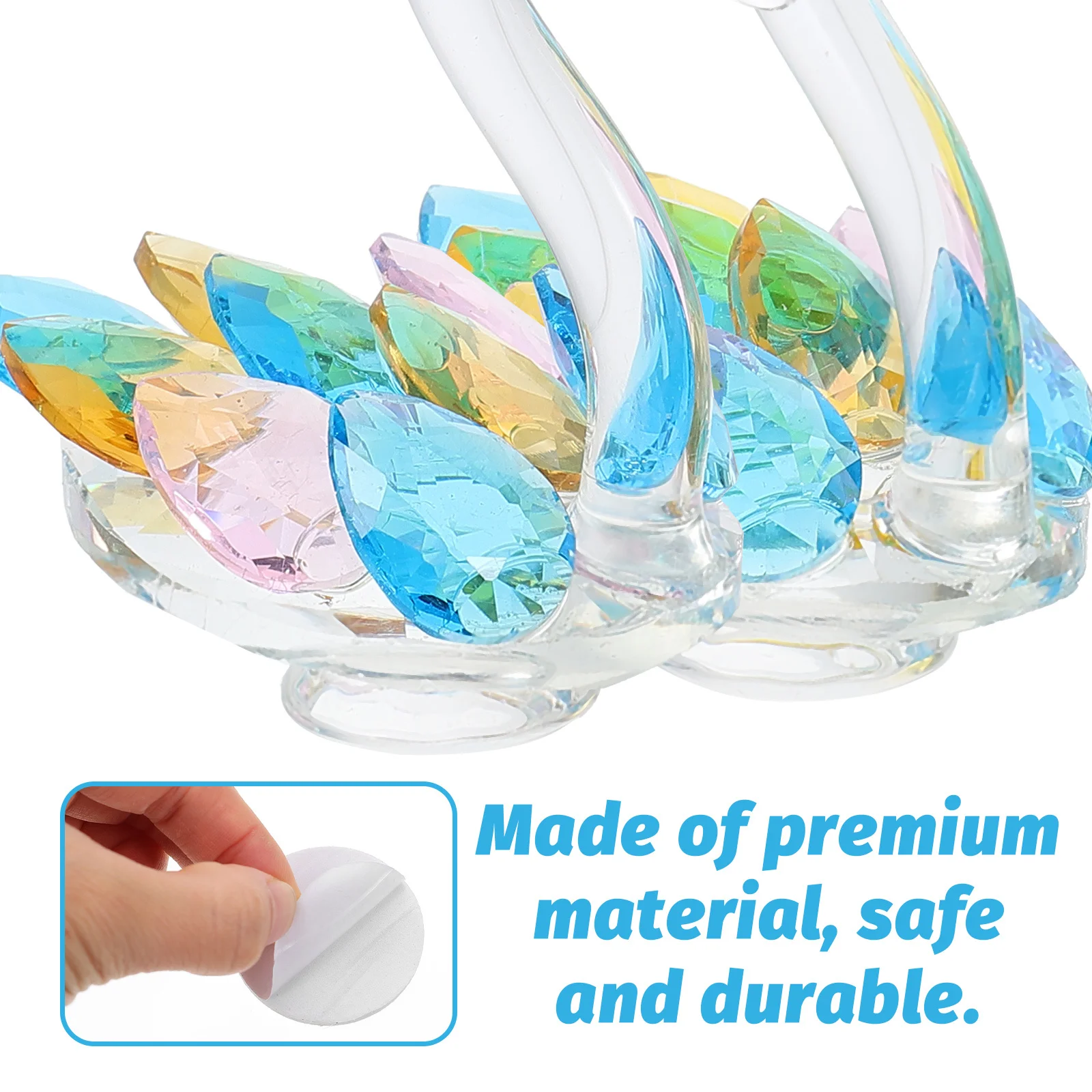 

2Pcs Swan Crystal Craft Home Desktop Decor Creative Swan Statue Car Ornament Wedding Party Decoration Crystal Craft Decor