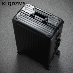 KLQDZMS-20 maletas de aleación de aluminio y magnesio, Maleta de viaje con ruedas, equipaje de mano, 24