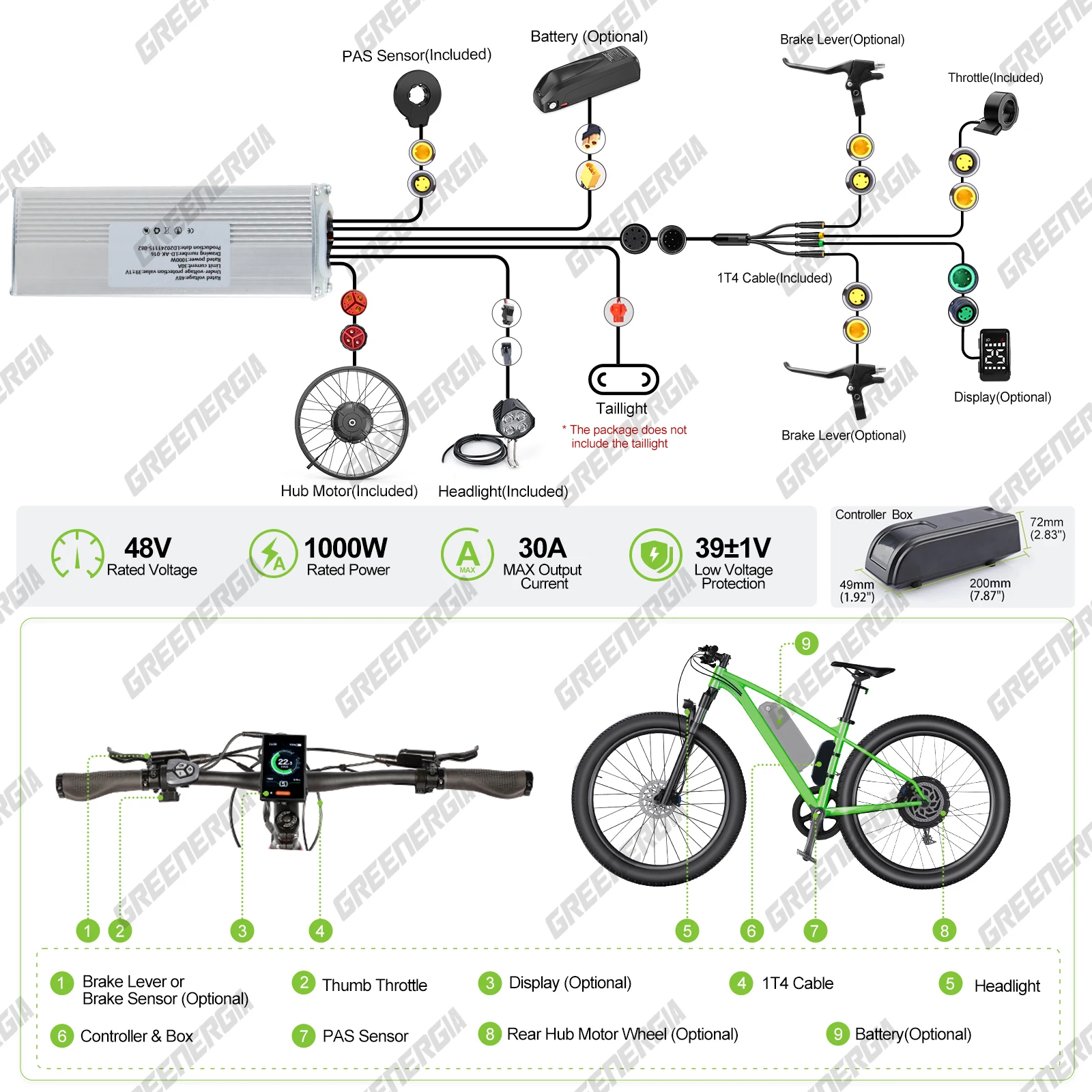Bafang 48V 1000WリアハブモーターG062.1000.DC電動自転車変換キット