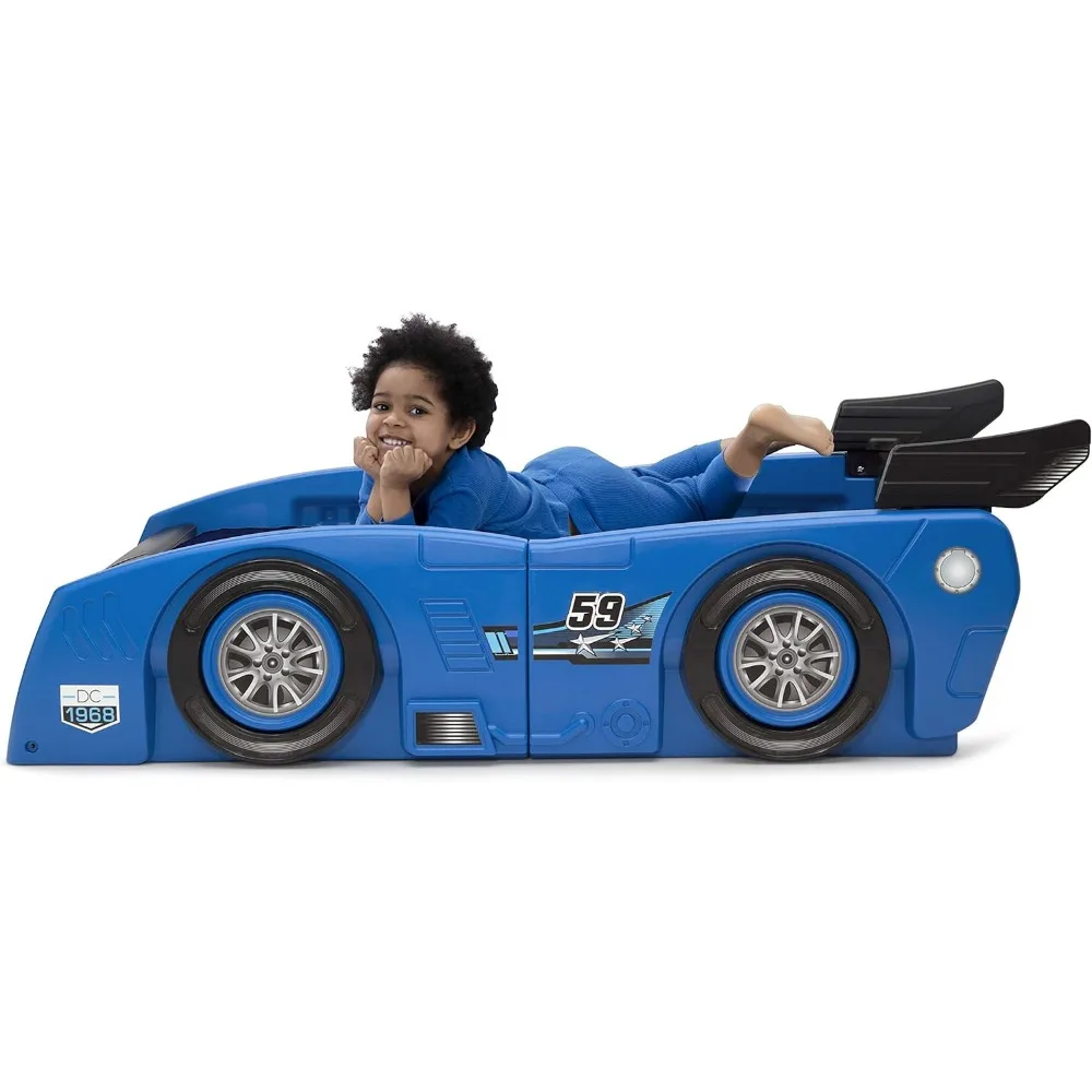 Grand Prix Race Car, cama de niño pequeño a gemelo, azul