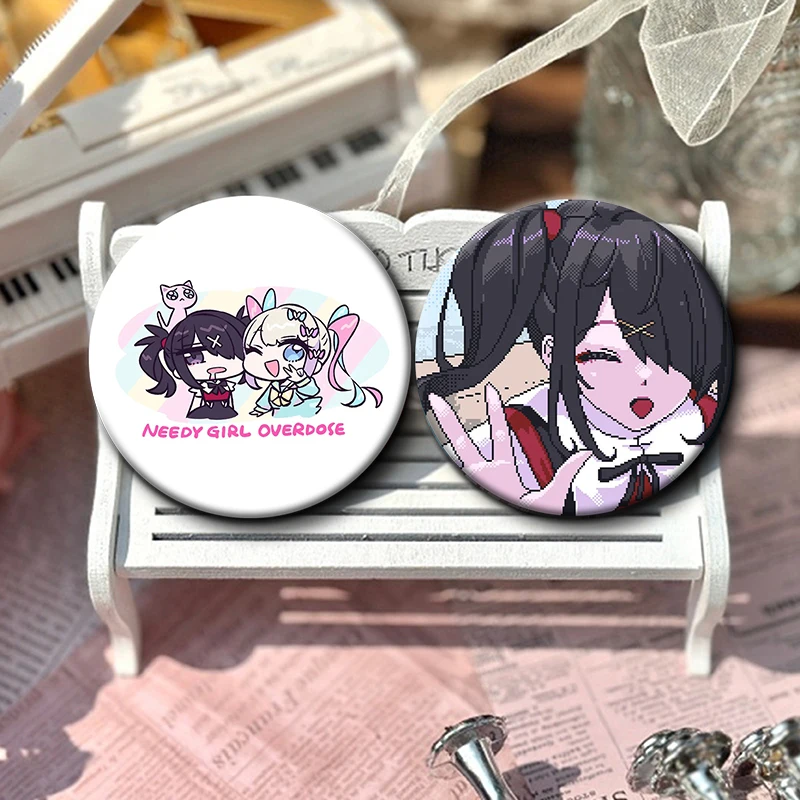 Hot Needy Girl Overdose Game Button Pin Cute Anime Character Cartoon Brooch Badge for Backpack Accessories Decor Fans Collect - Image 2