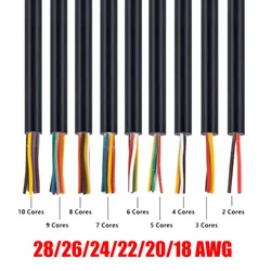 LED Extension Cables 2 3 4 5 6 7 8 9 10 Core Flexible PVC Sheathed Wire 12V Automotive Cable For Speaker Audio LED Strip Lights