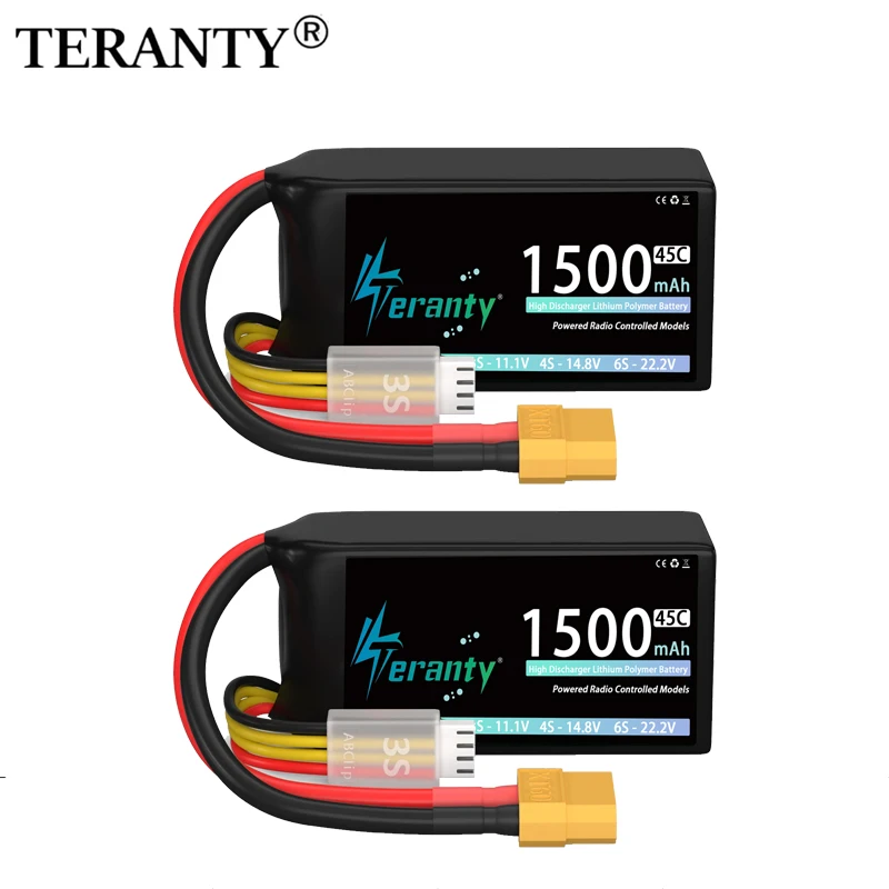 1/2 قطعة TERANTY 3S 1500mAh قليل يبو بطارية 11.1 فولت 45C مع T/XT30/XT60 المكونات ل RC سيارة شاحنة الطائرة بدون طيار طائرة FPV RC هواية أجزاء
