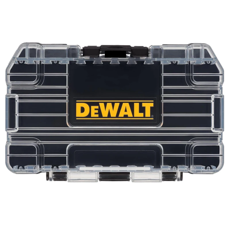 DEWALT ToughCase أسود متوسط/حافظة صغيرة 1-مقصورة صغيرة من البلاستيك أجزاء صغيرة منظم صندوق أدوات الإغلاق الآمن