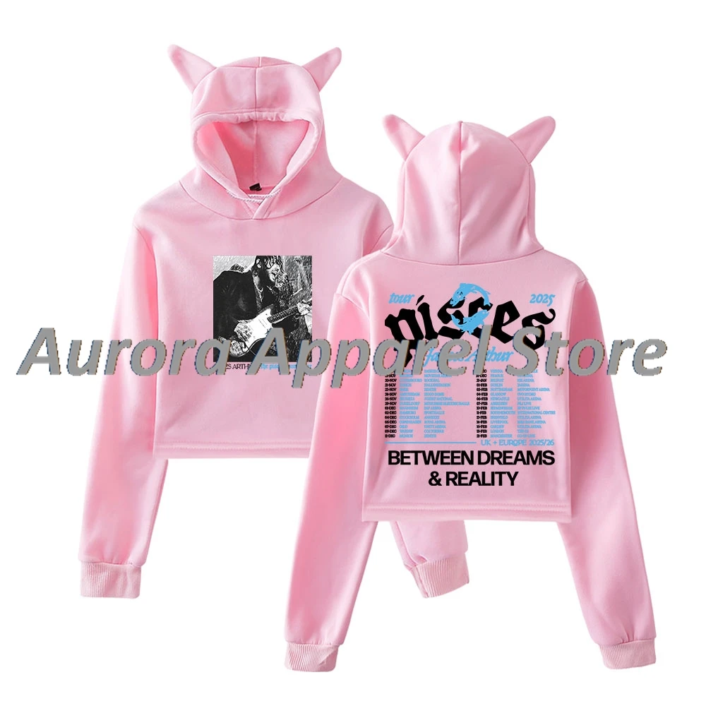 جيمس آرثر ذا بيسز وورلد تور ميرش بلوفر أنثى آذان القط هوديي كم طويل تي شيرت