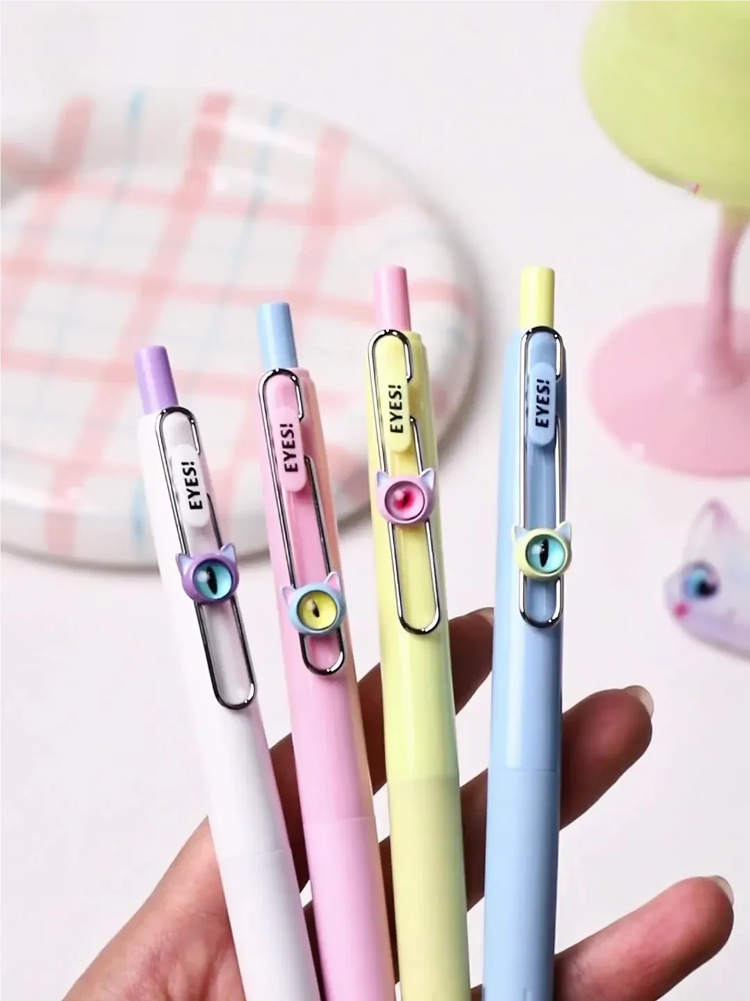 Press Gel Pen 12PCS/BOX Cute Colorful Cat's Eye Edition Black Cat's Eye Edition quick-drying  gift pen for journaling