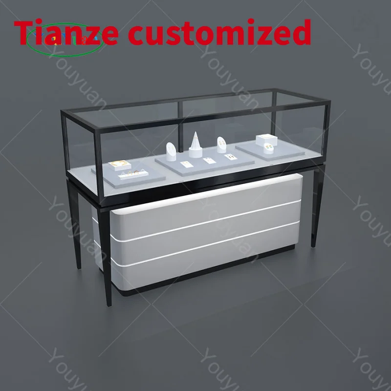 (Customized) new trend showcase table jewelry shop interior design jewellery display table glass jewelry display cabinet