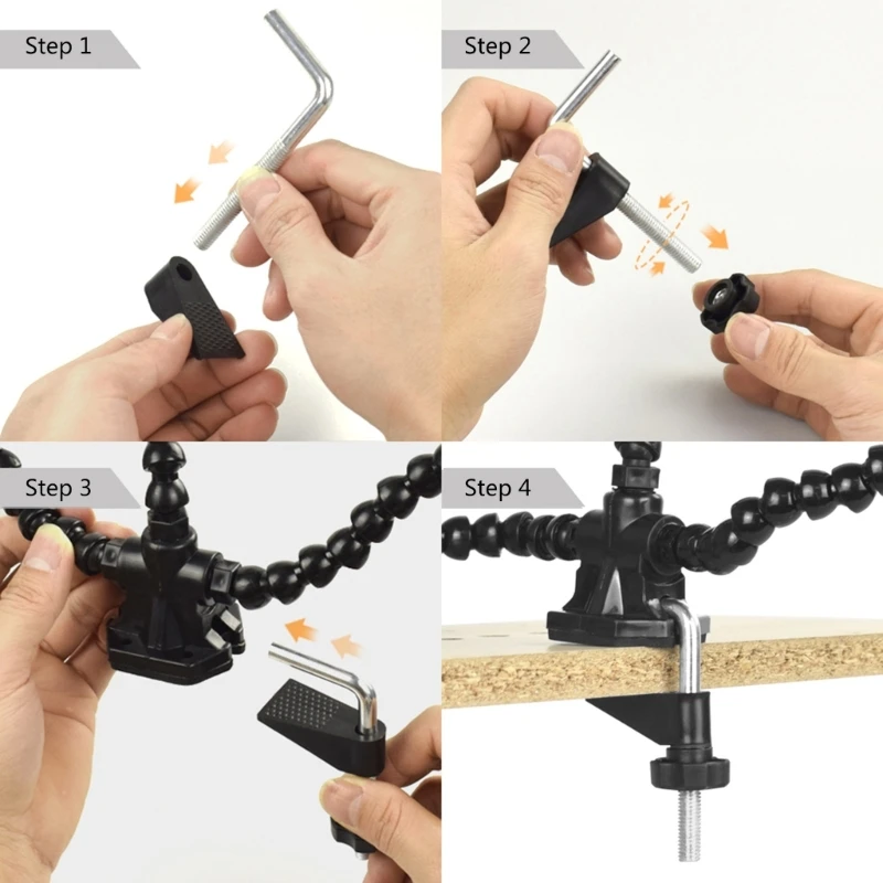 Helping Hands Soldering Third Hand Tool Soldering Aid 3Flexible Gooseneck Arms with Clips for Soldering Crafts Repair