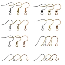 50pcs/lots Stainless Steel Hypoallergenic Earring Hooks Gold Color Earring Clasp Wire Diy Jewelry Making Findings Accessories