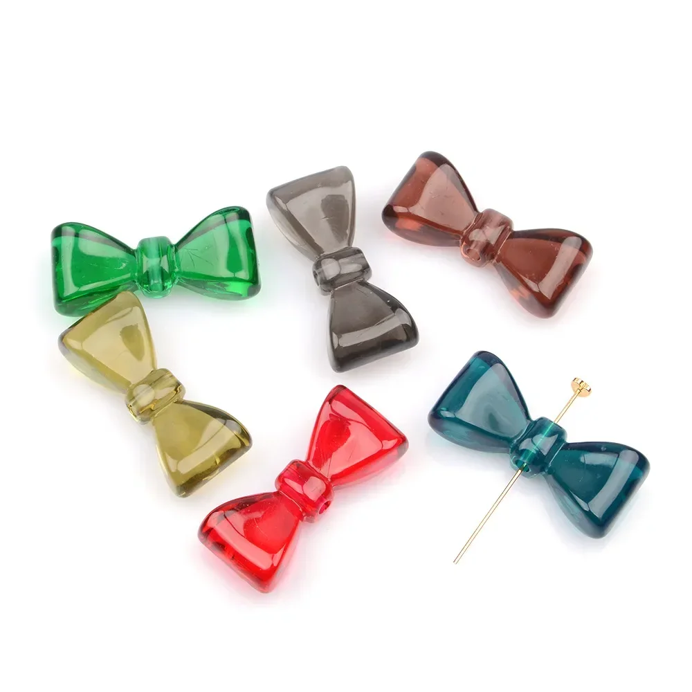 5 Pieces  17 * 38mm Large Bow  Transparent Acrylic Beads  DIY Makes Hair Accessories, Necklaces, Bracelets, Clothing Materials