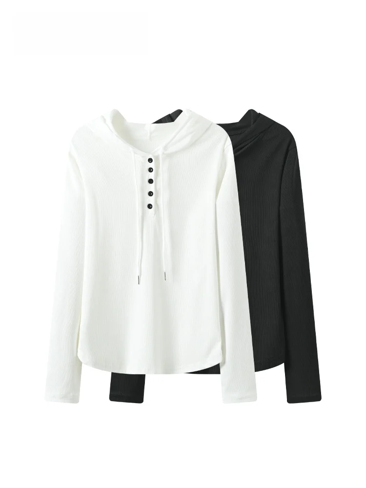 

Cara CLUB plus Size Long Sve Hoodie Women Casual All-Match Color Design Sense Top for Plump Sister Autumn Wear