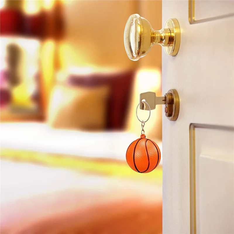 

24 Pack Basketball Keychains, Mini Basketball Stress Ball Keychains, School Carnival Reward For Kids