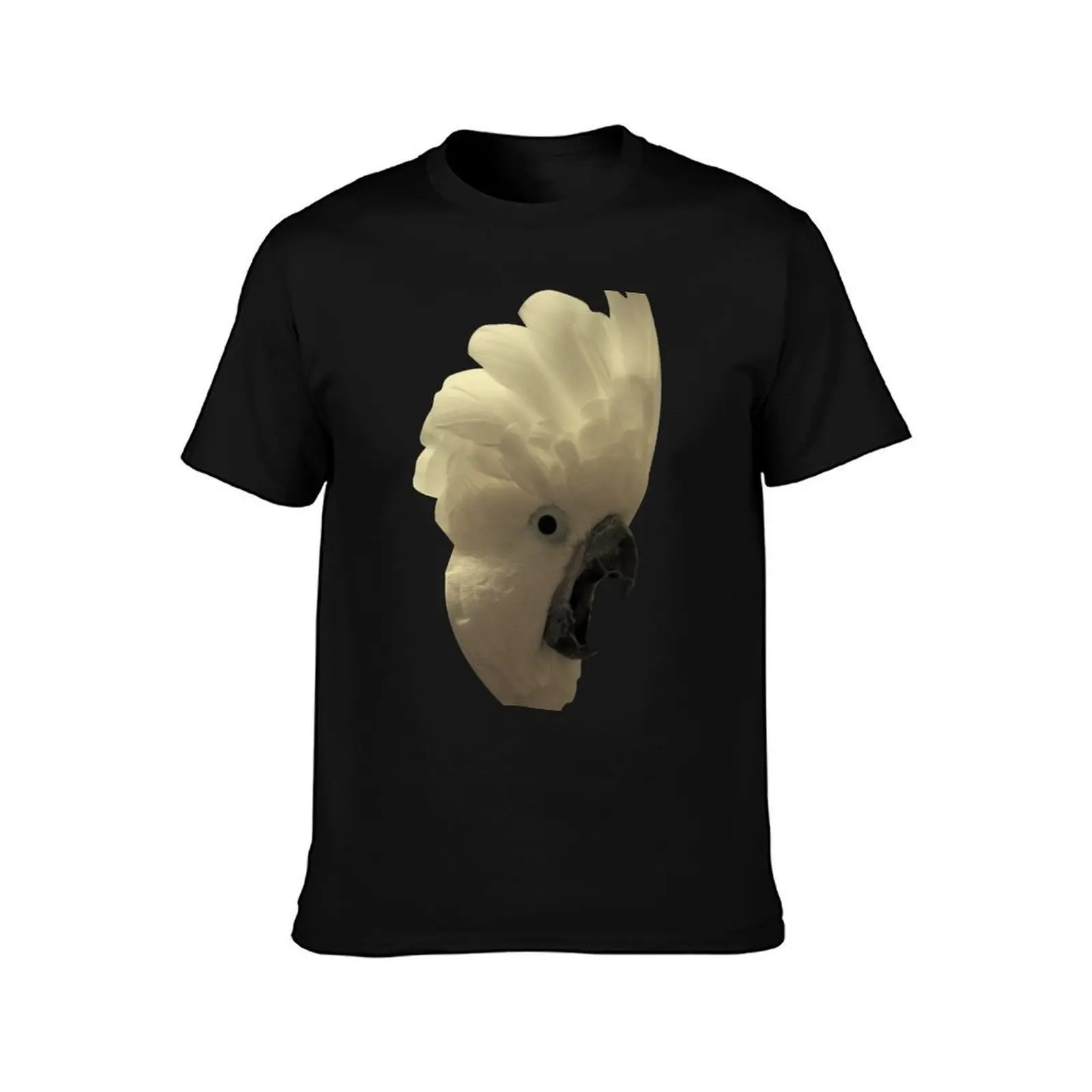 Cockatoo Yell T-Shirt, Summer Casual Cotton Tee, Oversized Streetwear Tops, Vintage Graphic Print, Loose Fit Short Sleeve