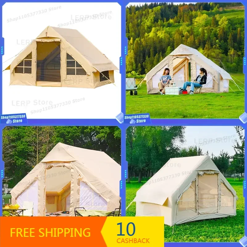 Weatherproof Outdoor Family Marquee House Wild Quick Inflatable Camping Tent Air Easy Assemble Four-season Durable PVC