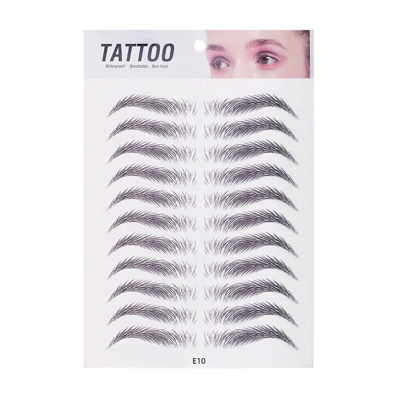 10pcs Eyebrow Tattoo Sticker Waterproof Eyebrow Templates Tools Cosmetics Professional Makeup Eye Brow Shaper Eyebrows Sticker image 3