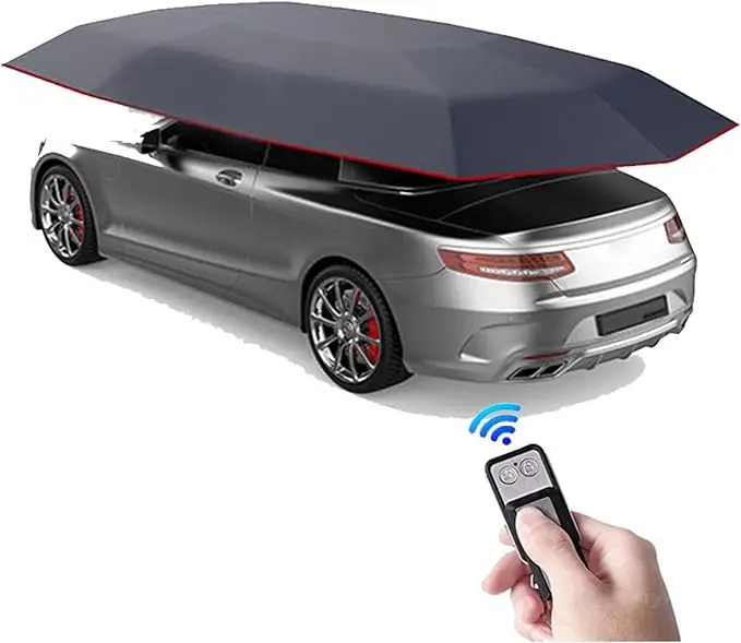 

Newest Fully Automatic Remote Control Outdoor Car Vehicle Tent Umbrella Sunshade Cover Made of Oxford Cloth Durable Car Cover