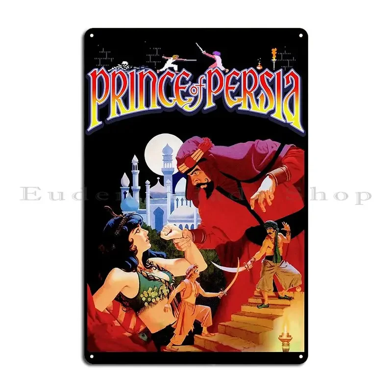The Prince Of Persia Black Background Classic Retro Dos Game Metal Sign Poster Printing Garage Living Room Tin Sign Poster