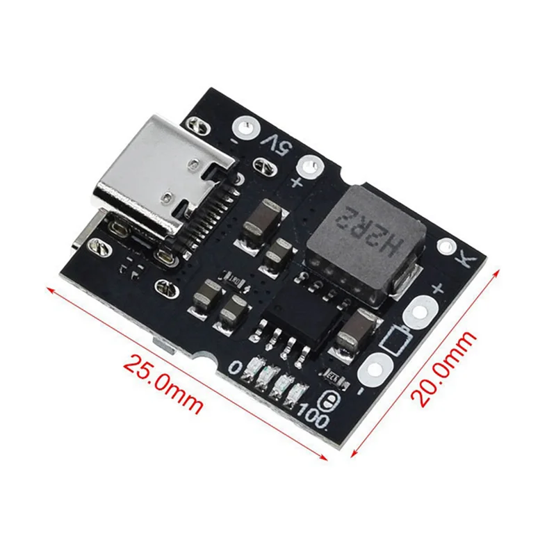 2X Type-C USB 5V 2A Boost Converter Step-Up Power Module Lithium Battery Charging Protection Board Charger,No Welding-A74Z