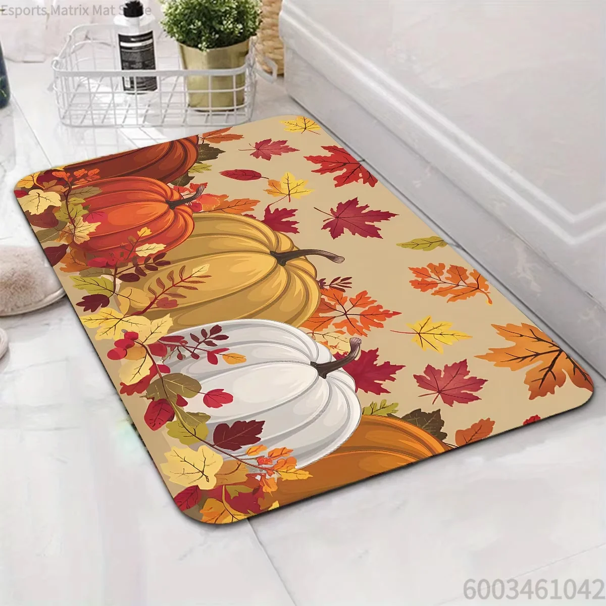 Carpet Pumpkin Maple Leaf Carpet Kitchen Rug Long Carpet Doormat Living Room Bed