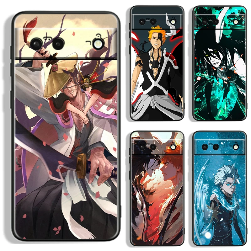 Anime B-Bleach Cool Art For Google Pixel 9 8 7A 7 6A 6 5A 5 4 4A XL 5G Black Silicon Shockproof Shell TPU Phone Case