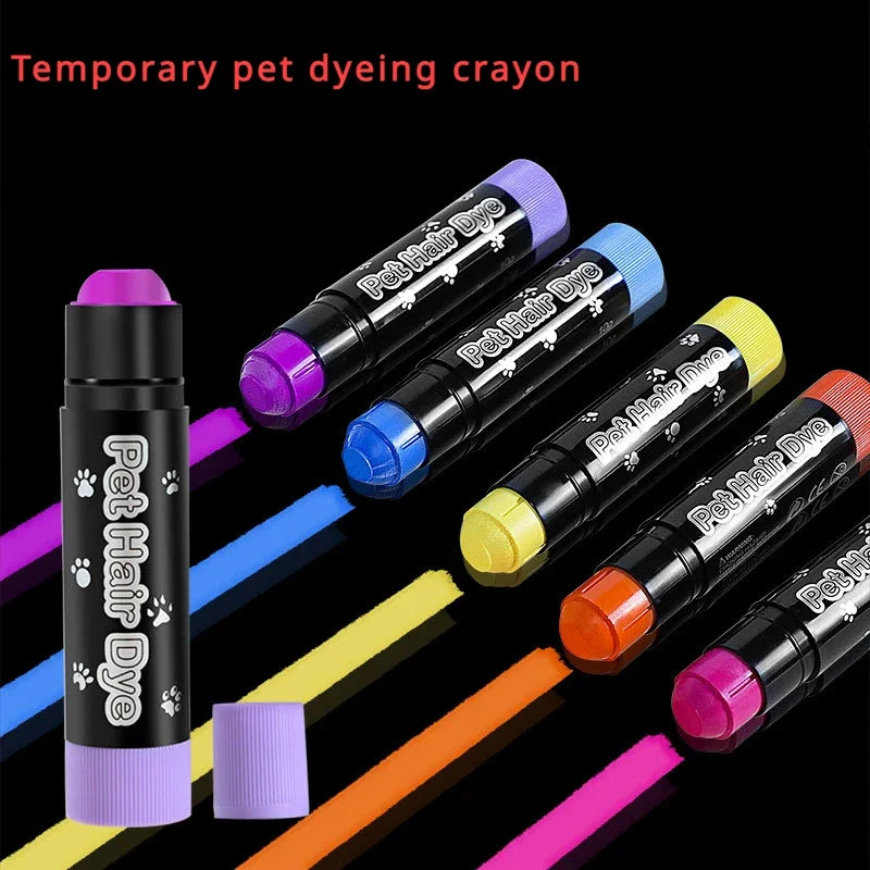 12 Color Pet Dyeing Crayon Set Water Soluble Pet Claw Makeup Diy Non Toxic Water Wash Rotating Colorful Stick Oil Pastel