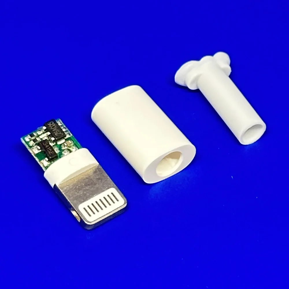 5sets USB For iphone male plug with chip board connector welding 2.6/3.0mm Data OTG line interface DIY data cable adapter parts