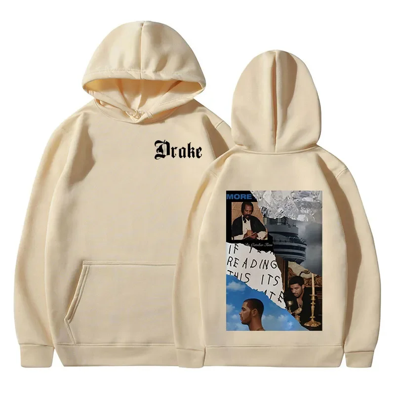 Sudaderas con capucha gráficas de portada del álbum de música de rapero Drake, sudaderas Vintage de Hip Hop a la moda para hombre, jerséis cálidos