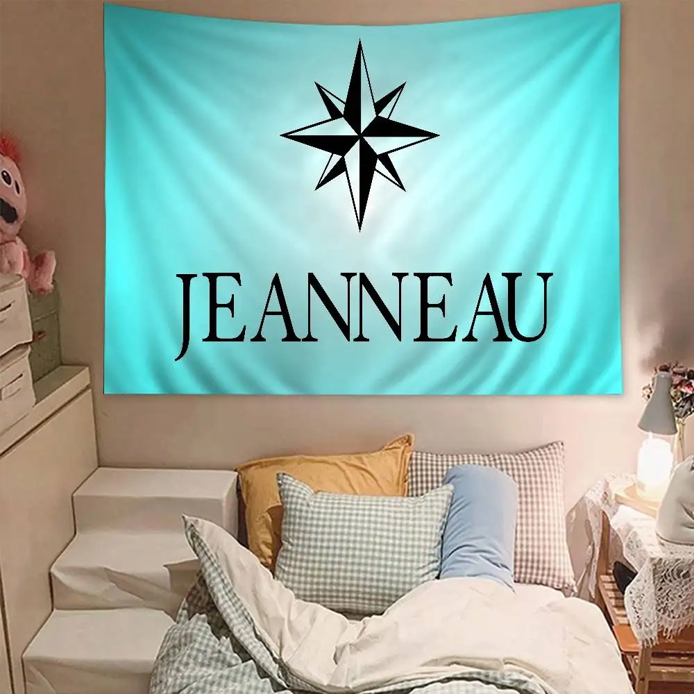 J-JEANNEAU-U logo Printed Large Wall Tapestry Art Science Fiction Room Home Decor Decor Blanket