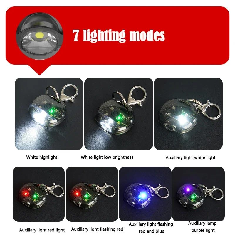 2023 Portable keychain light Type-C charging outdoor high-lighted small steel cannon dual light source light mini flashlight