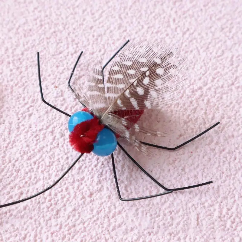 1Pcs Simulated Small Flying Insects Teasing Cat Stick Long Rope Insect Cat Toy Replacement Accessories Pet Supplies