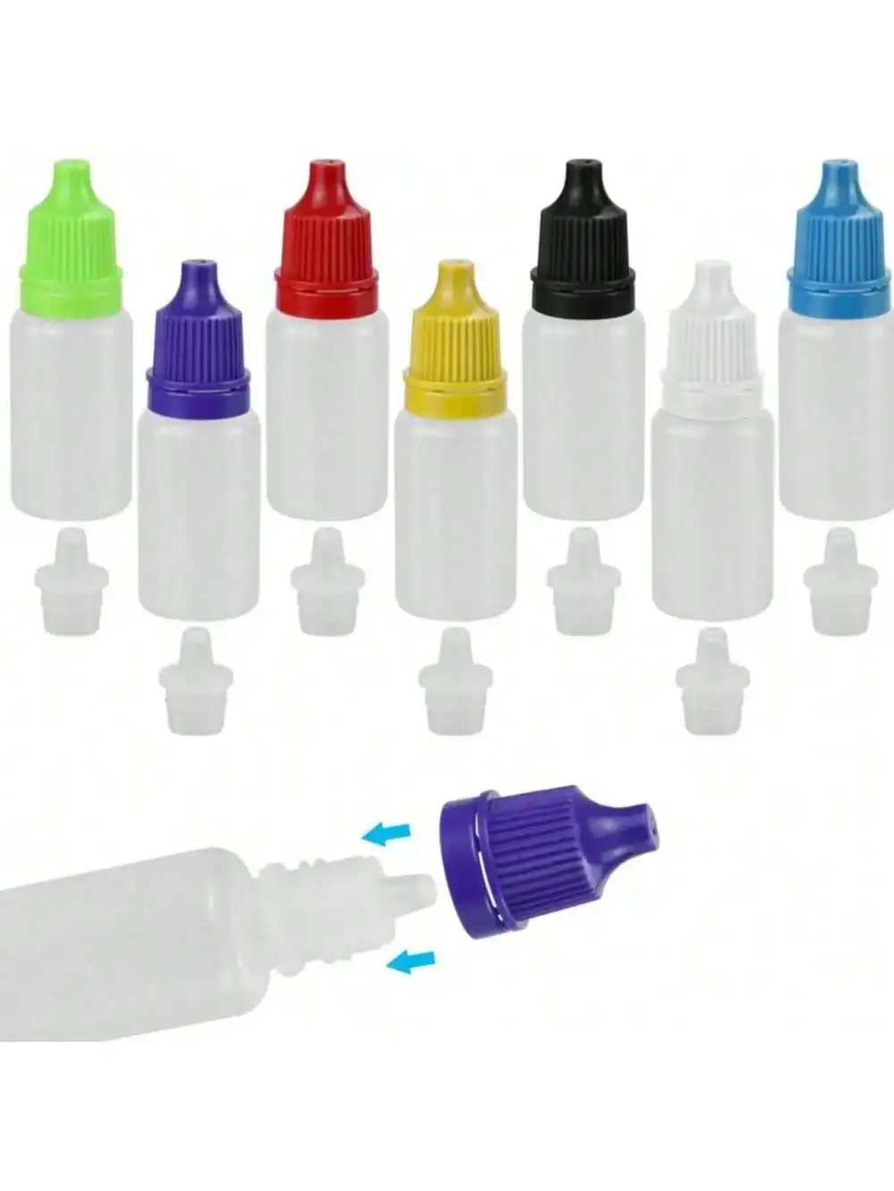10/20ML Small Liquid Bottle Eye Drop Bottle Essential Oil Plastic Tip Bottle Plastic Squeeze Mini Bottle for Liquid Distribution image 4