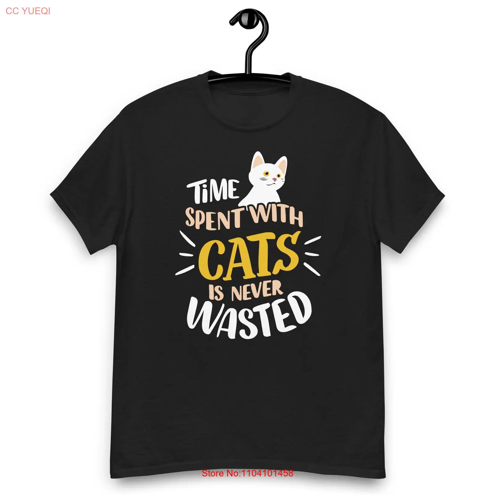 Time Spent With Cats Is Never Wasted Funny Qoute Men's classic tee