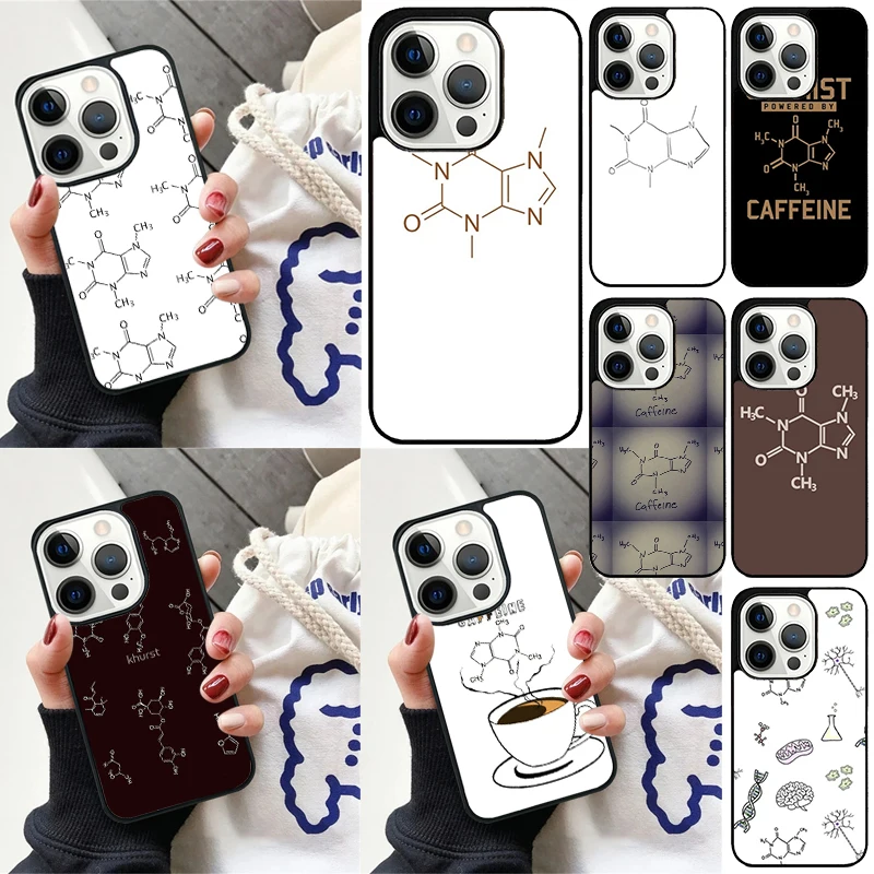 Science Chemistry Caffeine Cover For iPhone 16 13 14 15 Pro Max 12 Mini 11 15 Pro Max 6 7 8 Plus Max SE 2020 Phone Case