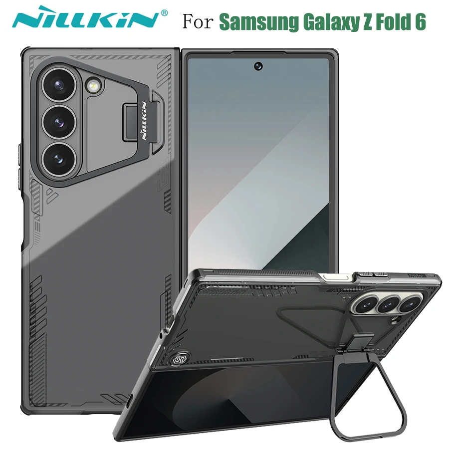 Transparent Case For Samsung Galaxy Z Fold 6 5G NILLKIN Iceblade Fold Eco-friendly Materials For Z Fold6 Cover With Metal Stand