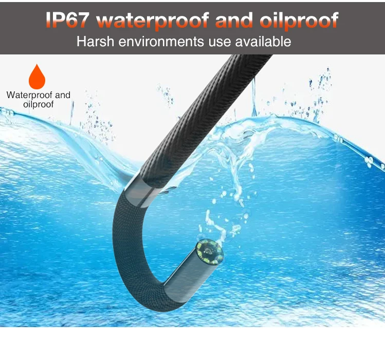 Borescope Short Focal Industrial Endoscope For Iso And Android Endoscope Camera 1080 For Narrow Pipe Inspection