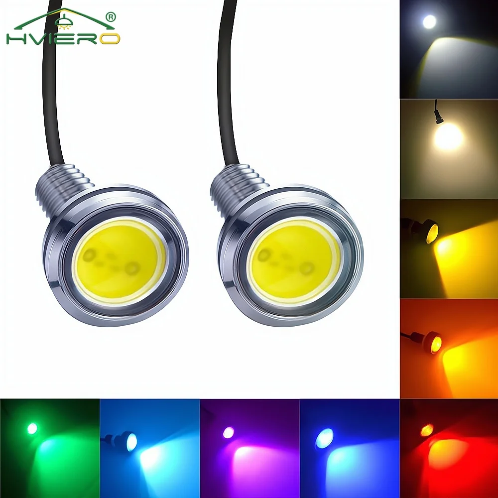 

23MM Car Led Daytime Running Lights Eagle Eye Silver Shell 12V Waterproof Backup Reversing Parking Turn Signal Automobiles Lamp