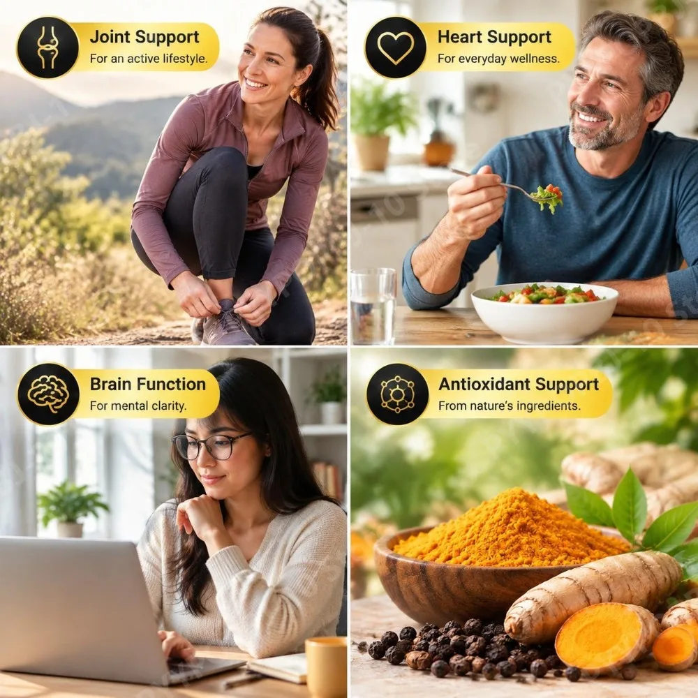 Joint Support Turmeric Curcumin 1500mg with Black Pepper, 95% Curcuminoids, Antioxidant & Heart Health, Vegan, 60 Capsules